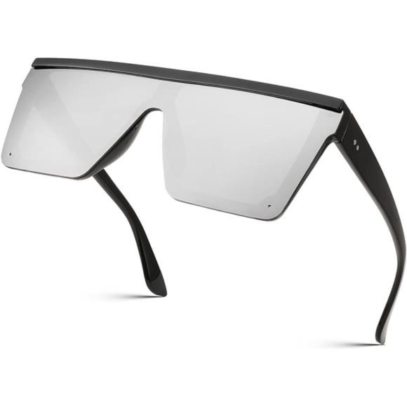 Unisex Trendy Oversized Sunglasses For Mens &Womens Flat Top Square Visor Shades main image 6